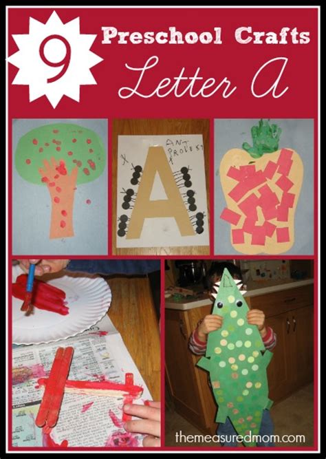 Free letter of the day worksheets. Letter A Crafts for Preschoolers - The Measured Mom