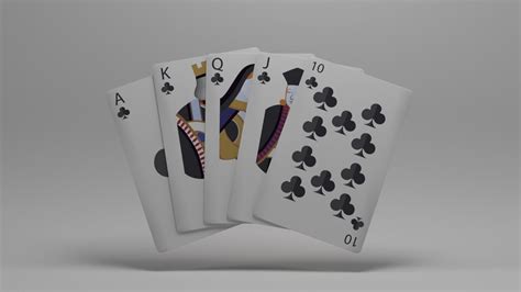 54 playing cards 3d model cgtrader