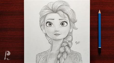 How To Draw Elsa Frozen 2 Disney Princess Drawing Pencil Sketch
