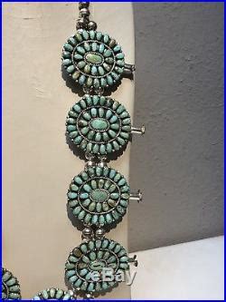 Lmb Larry Moses Begay Navajo Sterling Silver Turquoise Squash Blossom