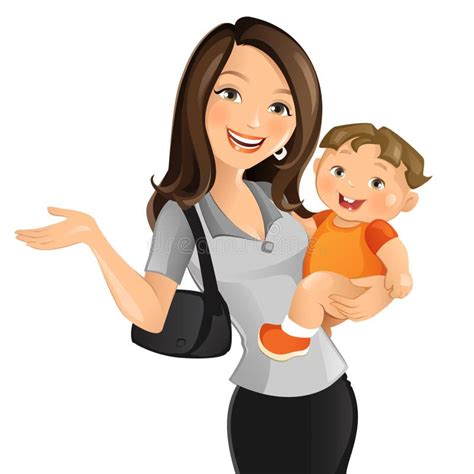 Working Mom Stock Vector Illustration Of Holding Mother 65638113