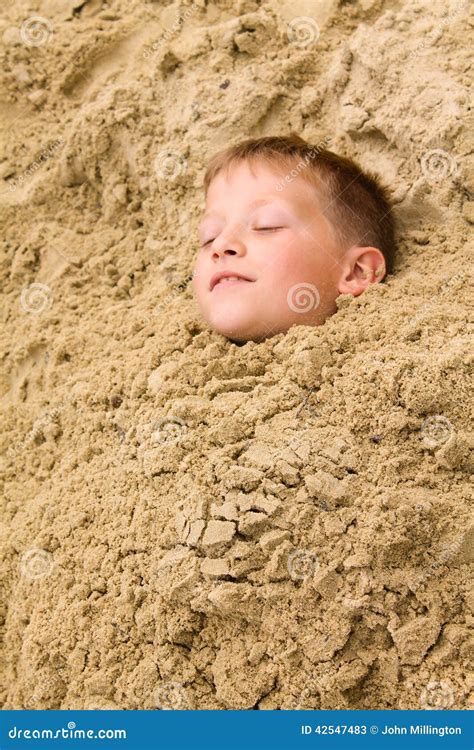Buried In The Sand Editorial Stock Photo Image Of Childhood 42547483