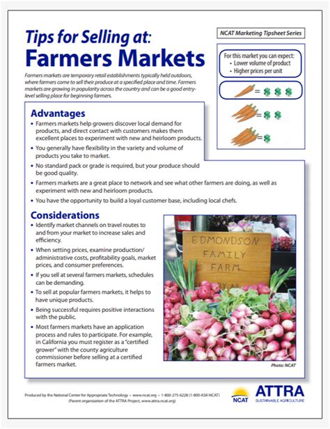 Tips For Selling At Farmers Markets Attra Sustainable Agriculture