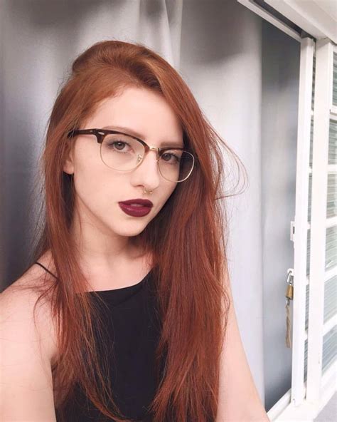 Redhairzzbrupsntbeautyhairzzredhead Ginger Cute Glasses Darklips Piercings Selfie