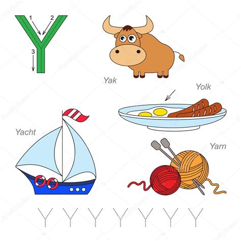Pictures For Letter Y — Stock Vector © Annamikhailova 100250114