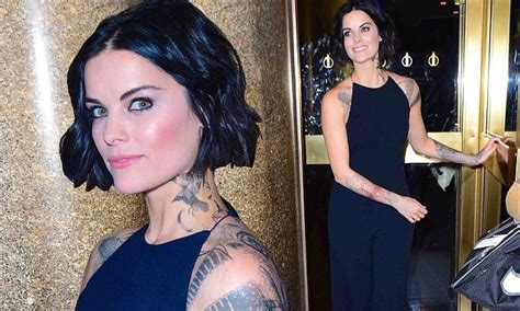 Jaimie Alexander Shows Off Her Fake Blindspot Tattoos As She Leaves Late Show Daily Mail Online