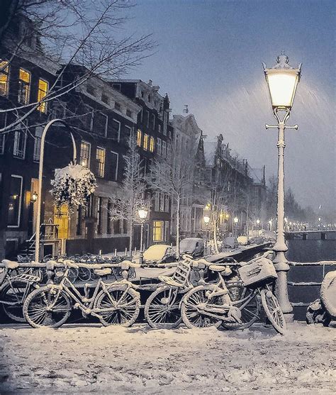 The Snowy Amsterdam Amsterdam Travel Amsterdam Winter City Landscape