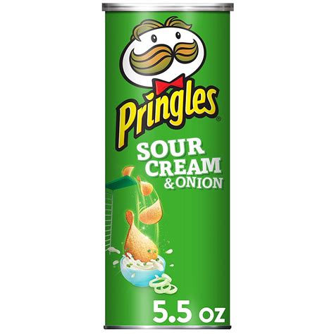 Pringles Potato Crisps Sour Cream And Onion Flavored 55 Oz Can