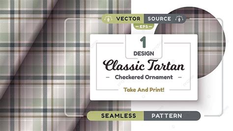 Seamless Military Tartan Pattern With Checkered Scottish Fabric Texture