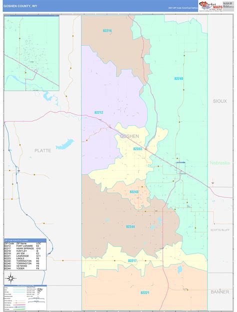 Goshen County Wy Wall Map Color Cast Style By Marketmaps Mapsales