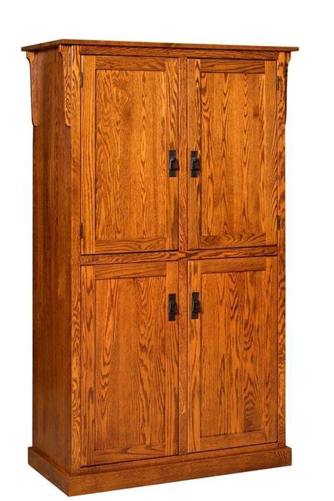 Medium pantry cabinets are taller than the small pantry but still clocking under 70 inches tall. Mission 4-Door Pantry Cabinet from DutchCrafters Amish ...