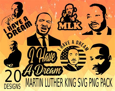 Martin Luther King Svg Png Design Bundle Cricuit Design Pack Etsy