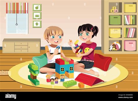 Kids Playing Toys Clip Art