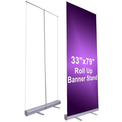 Professional 33 X79 Retractable Roll Up Banner Stand Trade Show