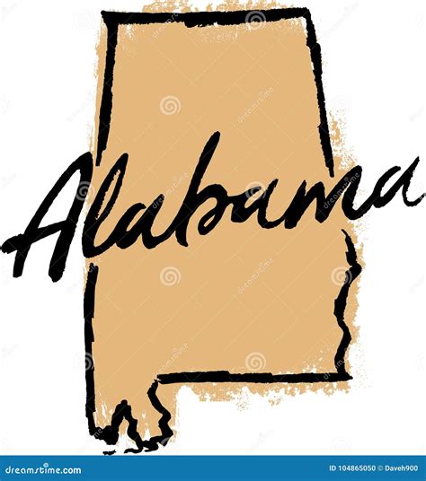 Alabama State Detailed Editable Map Vector Illustration Cartoondealer