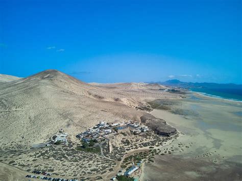 Aerial View Of The Atlantic Ocean And The Coastline In Sotavento Beach Fuerteventura Island
