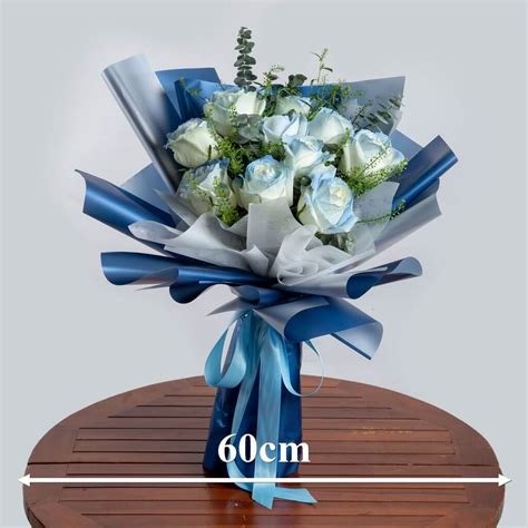 Special Blue White Rose Bouquet Prince Flower Shop
