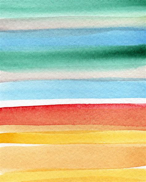 Beach Blanket Colorful Abstract Painting Poster By Linda Woods