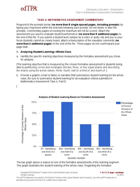 Standard 6 Edtpa Task 4 Pdf Understanding Question