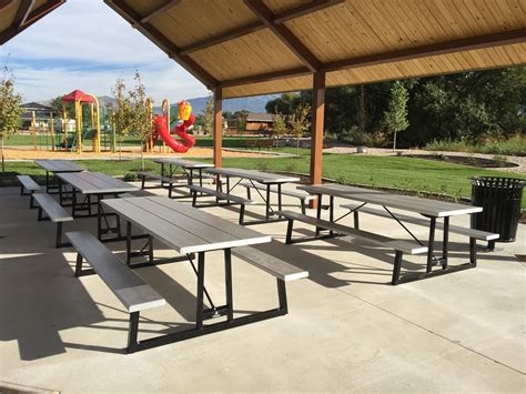 A picnic table (or picnic bench) is a table with benches (often attached), designed for impromptu outdoor dining. Commercial Picnic Tables - Quality Site Furniture