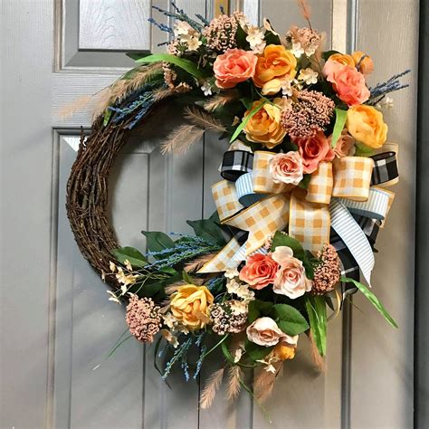Wreath For Front Door Everyday Wreath Etsy Grapevine Wreath