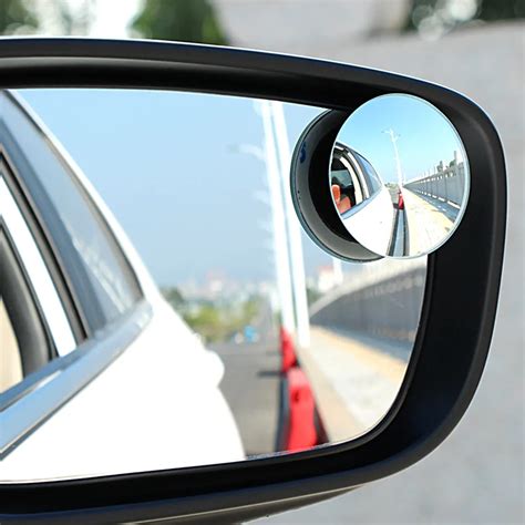 1pair Wide Angle Side Round Convex Mirror Rearview Mirror Car Vehicle