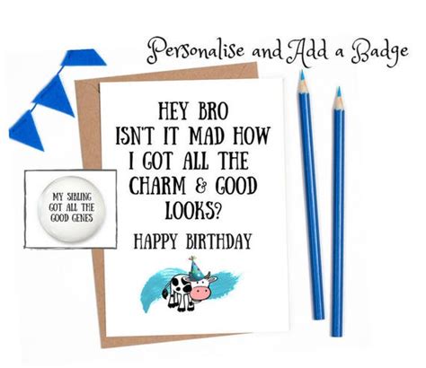 funny brother card funny funny brother birthday card etsy