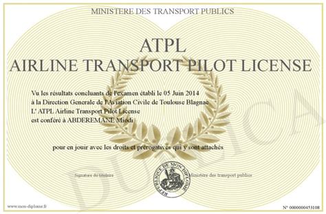 Atpl Airline Transport Pilot License