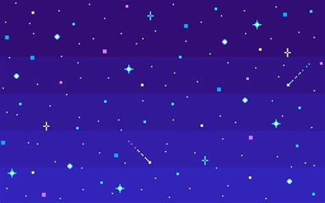 Pixel Art Night Starry Sky Stock Illustration Download Image Now