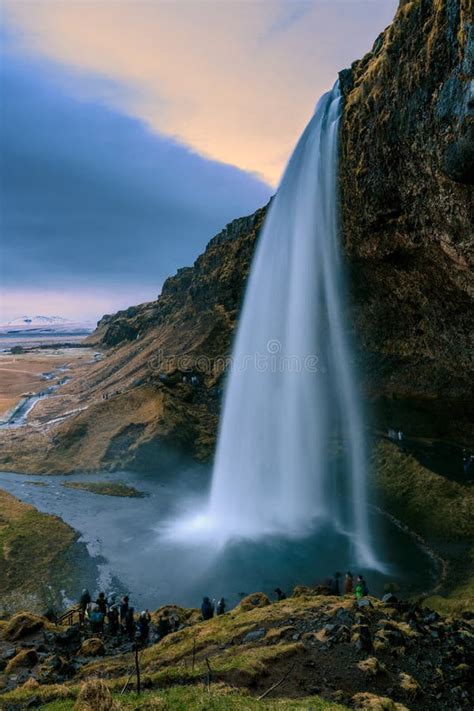 The Majestic Seljalandsfoss Waterfall In Iceland Stock Photo Image Of