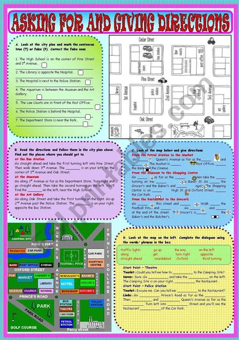 Asking For And Giving Directions Esl Worksheet By Paulaesl