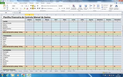 Planilha Para Controle Financeiro De Gastos Mensal E Diário R 100