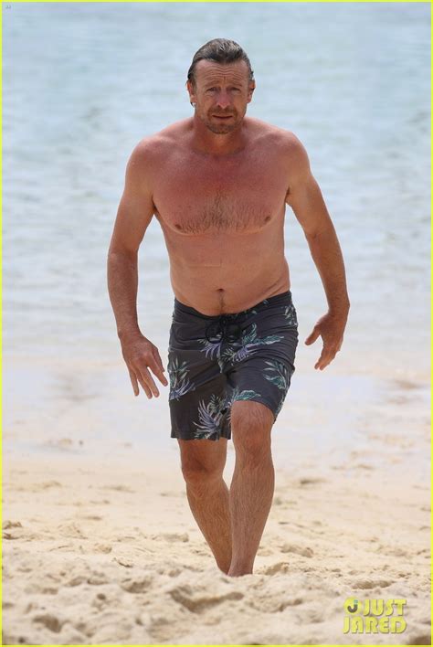 Simon Baker Looks Fit Going For A Dip In The Ocean Photo