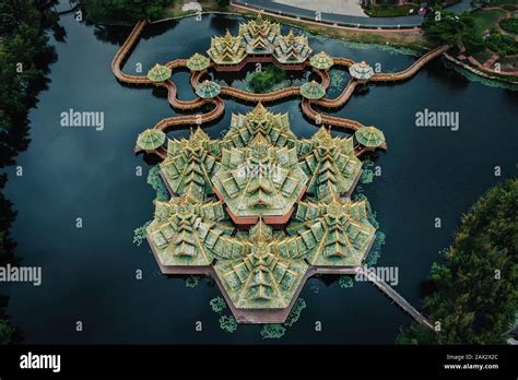 Aerial View Of The Pavilion Of The Enlightened At Ancient Siam
