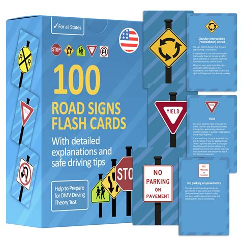 Buy 100 Most Popular Road Signs Flash Cards With Detailed Explanations