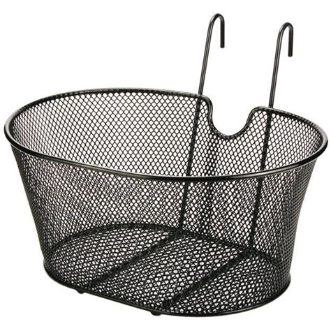 Front Bicycle Basket Black Color With Hooks