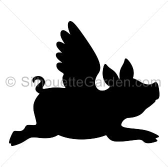 Flying Pig Silhouette | Flying pig silhouette, Pig silhouette, Silhouette clip art