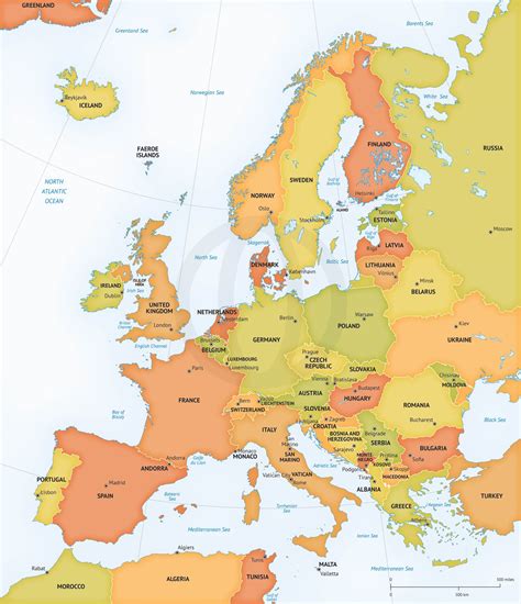 Large Detailed Political Map Of Europe Europe Mapsland Maps Of