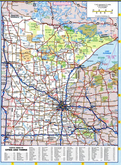 Map Of Minnesota Roads And Highways Large Detailed Map Of Minnesota State