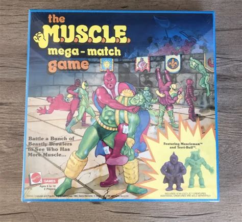 m u s c l e muscle men mega match board game mattel 1986 brand new sealed 500 00 picclick
