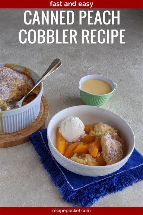 This peach cobbler recipe is made with fresh, frozen, or canned peaches, butter, and other ingredients. Easy Peach Cobbler With Canned Peaches - Serves 6 - 8