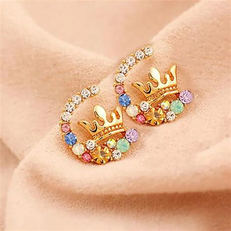 Aliexpress Com Buy Pairs Lot Gold Color Imperial Crown Earrings