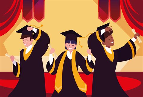 Graduating Students In Celebration Design 1312184 Vector Art At Vecteezy