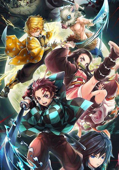 Demon Slayer Main Characters Poster By Espressiodesign In 2021 Anime