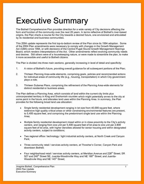 Executive Summary Report Te Status Example Pdf Project Intended For