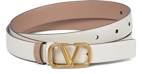 Valentino Garavani Vlogo Leather Belt In White Lyst