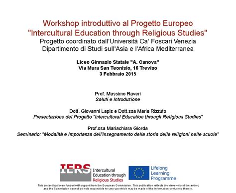 Workshop Introduttivo Al Progetto Europeo Intercultural Education