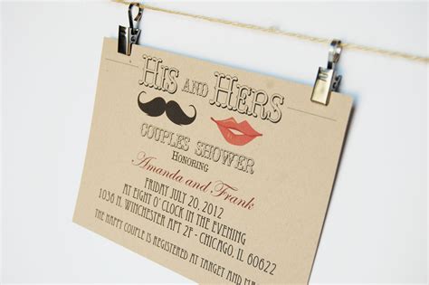 Hipster Wedding Invitations His And Hers Couples Shower