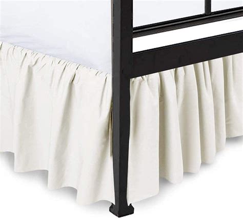 Buy Ruffled Bed Skirt With Split Corners Full Ivory Solid 18 Inch