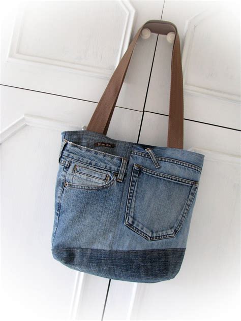 Denim Bag Jeans Bag Patchwork Bag Handmade Bag Recycled Jeans Jean